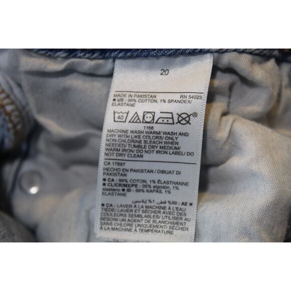 Old Navy O.G. Straight Leg High Rise Lite Wash Blue Jeans Size:20 Distressed - Picture 5 of 16